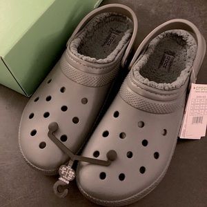 Mens classic lined Crocs 14 grey